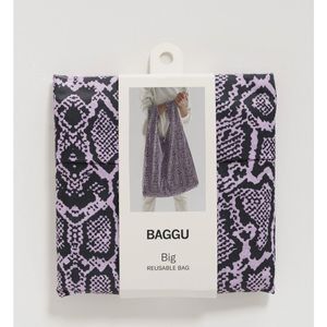 Baggu Big Reusable Bag Pink Snakeskin